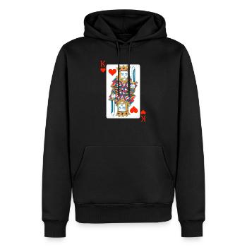 Cadeau de poker de jeu de cartes de costume de coeur de roi - Sweat à capuche Premium bio Homme - noir - Devant - Nico (187cm)