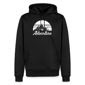 Aventure montagne randonnée alpinisme - Sweat à capuche Premium bio Homme - noir - Devant - Nico (187cm)