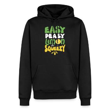 Conception de cadeau drôle de petit pois facile à presser au citron - Sweat à capuche Premium bio Homme - noir - Devant - Nico (187cm)