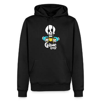 Cadeau de squelette de crâne de crâne de crâne - Sweat à capuche Premium bio Homme - noir - Devant - Nico (187cm)