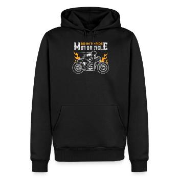 faire de la moto - Sweat à capuche Premium bio Homme - noir - Devant - Nico (187cm)