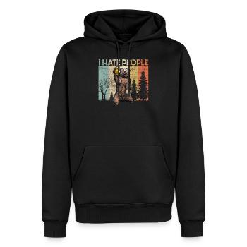 i hate people Bär Bier Camping Camper - Männer Premium Bio Hoodie - Schwarz - Vorne - Nico (187cm)