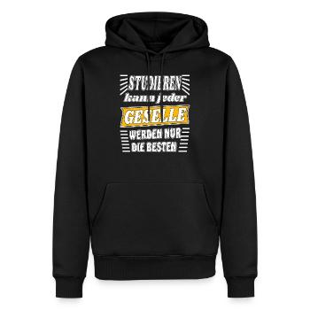 STUDIEREN KANN JEDER GESELLE WERDEN NUR DIE BESTEN - Männer Premium Bio Hoodie - Schwarz - Vorne - Nico (187cm)