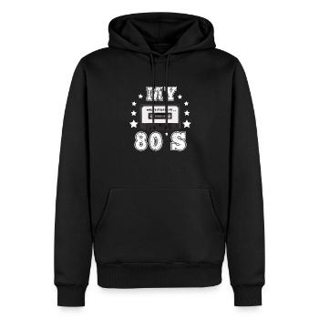Rétro Vintage 80 Idée cadeau - Sweat à capuche Premium bio Homme - noir - Devant - Nico (187cm)