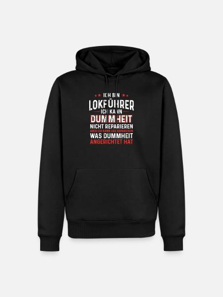 Ich bin Lokführer kann Dummheit Zugführer - Männer Premium Bio Hoodie - Schwarz