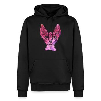 Sphynx Katze Sphynx Katze Bunt - Männer Premium Bio Hoodie - Schwarz - Vorne - Nico (187cm)