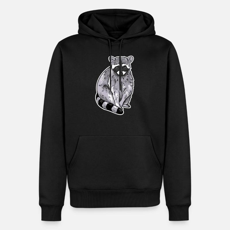 Waschbär - Männer Premium Bio Hoodie - Schwarz