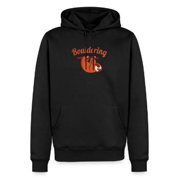Faultier Bouldern klettern Felsen Hängen Geschenk - Männer Premium Bio Hoodie - Schwarz - Vorne - Nico (187cm)