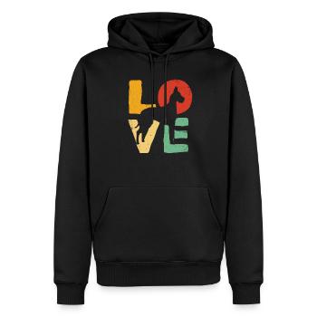 Love Great Dane Shirt - Cadeau d'amant de chien Great Dane - Sweat à capuche Premium bio Homme - noir - Devant - Nico (187cm)