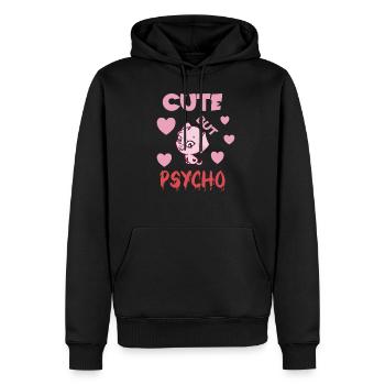 Mignon mais psychopathe - Sweat à capuche Premium bio Homme - noir - Devant - Nico (187cm)