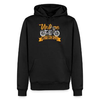 Moto vintage - Sweat à capuche Premium bio Homme - noir - Devant - Nico (187cm)