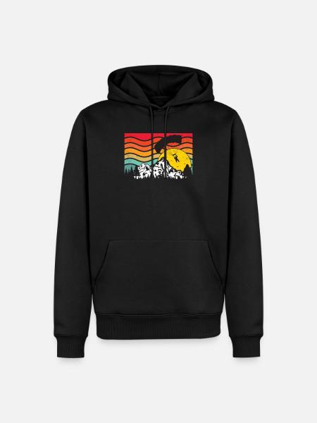 Paragliding Paragliding Paragliding Retro - Men’s Premium Organic Hoodie - black