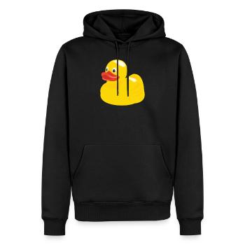 Gelbe Gummiente Spielzeug Ducky - Männer Premium Bio Hoodie - Schwarz - Vorne - Nico (187cm)