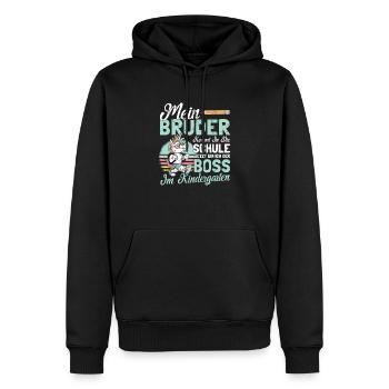 Kindergarten Start Geschwister Bruder Geschenk - Männer Premium Bio Hoodie - Schwarz - Vorne - Nico (187cm)