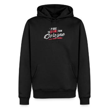 Proud To Be from Cologne - Stolze Kölner - Männer Premium Bio Hoodie - Schwarz - Vorne - Nico (187cm)