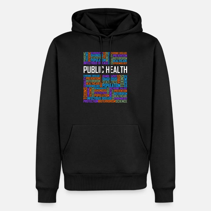 Mots de santé publique - Sweat à capuche Premium bio Homme - noir