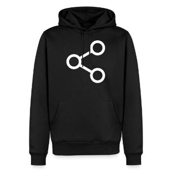 share icon - Men’s Premium Organic Hoodie - black - Front - Nico (187cm)