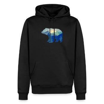 Bear Silhouette Mountain Wildlife Animal - Men’s Premium Organic Hoodie - black - Front - Nico (187cm)