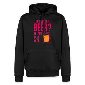 Bière artisanale - Sweat à capuche Premium bio Homme - noir - Devant - Nico (187cm)