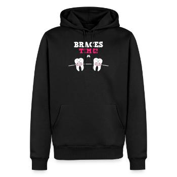 Zahnspange Mund Zähne Kieferorthopäde - Männer Premium Bio Hoodie - Schwarz - Vorne - Nico (187cm)