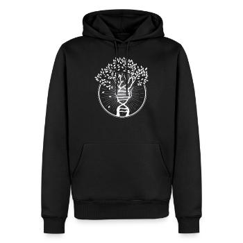 Tree gift, DNA design, Genetics design print - Men’s Premium Organic Hoodie - black - Front - Nico (187cm)