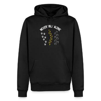 Never walk alone Pferd Katze Cat Geschenkidee - Männer Premium Bio Hoodie - Schwarz - Vorne - Nico (187cm)