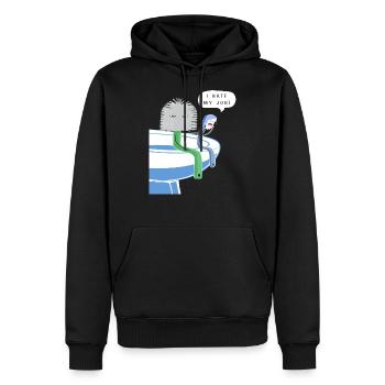 I hate my job | I hate my job - Men’s Premium Organic Hoodie - black - Front - Nico (187cm)