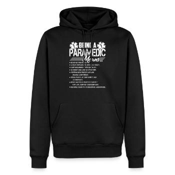 Paramédic Être un paramédic signifie - Sweat à capuche Premium bio Homme - noir - Devant - Nico (187cm)
