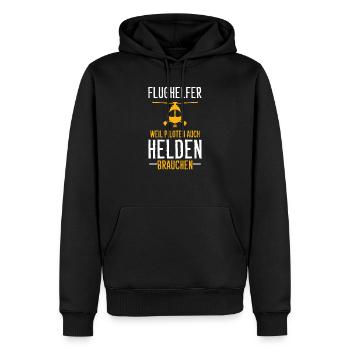 Flughelfer Hubschrauber Helikopter Flugbegleiter - Männer Premium Bio Hoodie - Schwarz - Vorne - Nico (187cm)