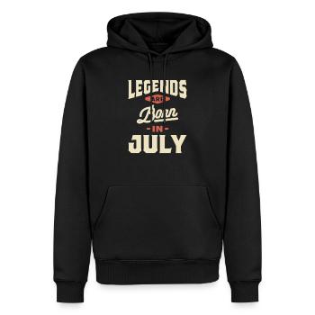 Les légendes sont nées en juillet - cadeau d'anniversaire de juillet - Sweat à capuche Premium bio Homme - noir - Devant - Nico (187cm)