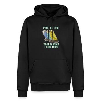 Bird - Parakeet Poop On You - Zoo - Men’s Premium Organic Hoodie - black - Front - Nico (187cm)