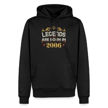 Les légendes sont nées en 2006 anniversaire - Sweat à capuche Premium bio Homme - noir - Devant - Nico (187cm)