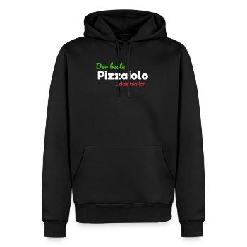 Le meilleur pizzaiolo ... c'est moi la pizza graphique - Sweat à capuche Premium bio Homme - noir - Devant - Nico (187cm)