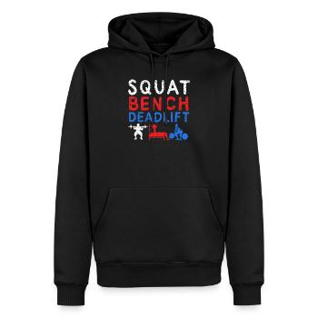POWERLIFTING: Squat Bench - Men’s Premium Organic Hoodie - black - Front - Nico (187cm)