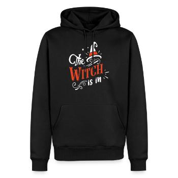 La sorcière est dans la citation de sorcière d'Halloween - Sweat à capuche Premium bio Homme - noir - Devant - Nico (187cm)