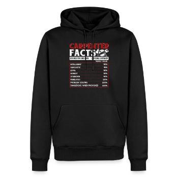 Zimmermann Zimmermann Fakten - Männer Premium Bio Hoodie - Schwarz - Vorne - Nico (187cm)