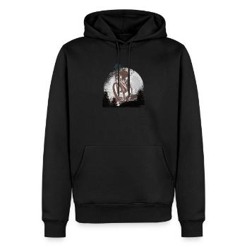 Mountainbiken Mountainbike Geschenkidee Mond - Männer Premium Bio Hoodie - Schwarz - Vorne - Nico (187cm)