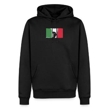 Capisci Italie geste de la main drapeau italien drôle - Sweat à capuche Premium bio Homme - noir - Devant - Nico (187cm)
