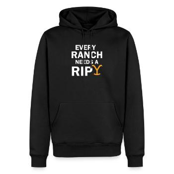 Chaque ranch a besoin d’un RIP Yellowstone - Sweat à capuche Premium bio Homme - noir - Devant - Nico (187cm)