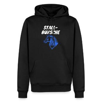 Kinder und Jungen Pferde-Design Stallbursche - Männer Premium Bio Hoodie - Schwarz - Vorne - Nico (187cm)