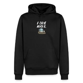 J'aime les pierres pour tous les collectionneurs de pierres géologues - Sweat à capuche Premium bio Homme - noir - Devant - Nico (187cm)