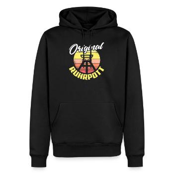 Original Ruhrpott NRW Dortmund Essen Kohle Heimat - Männer Premium Bio Hoodie - Schwarz - Vorne - Nico (187cm)