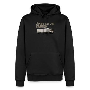 J PEUX PAS J AI CAMION, Idée cadeau Routier - Sweat à capuche Premium bio Homme - noir - Devant - Nico (187cm)