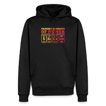 Éléments primaires du sarcasme de la science de l'humour - Sweat à capuche Premium bio Homme - noir - Devant - Nico (187cm)