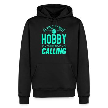 Flugzeug Flieger Fliegen - Männer Premium Bio Hoodie - Schwarz - Vorne - Nico (187cm)