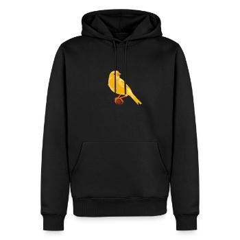 Canari sur branche - Sweat à capuche Premium bio Homme - noir - Devant - Nico (187cm)