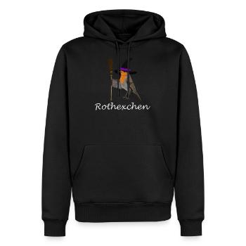Rotkehlchen Rothexchen Halloween Lustig Hexe Besen - Männer Premium Bio Hoodie - Schwarz - Vorne - Nico (187cm)