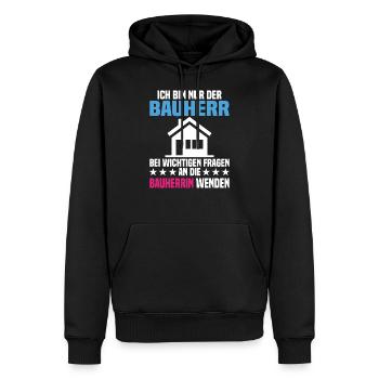 Bauherr Bauherrin Eigenheim Richtfest Geschenk - Männer Premium Bio Hoodie - Schwarz - Vorne - Nico (187cm)