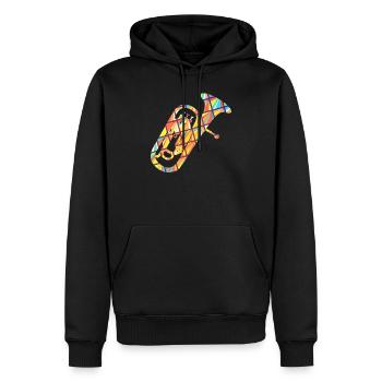 Baritone Geometric Shirt - Men’s Premium Organic Hoodie - black - Front - Nico (187cm)