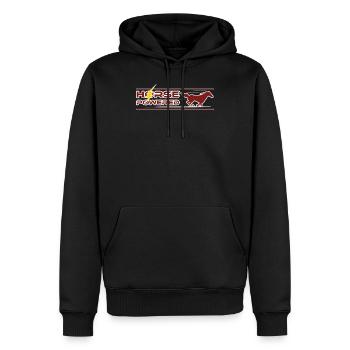 La force des chevaux - Sweat à capuche Premium bio Homme - noir - Devant - Nico (187cm)